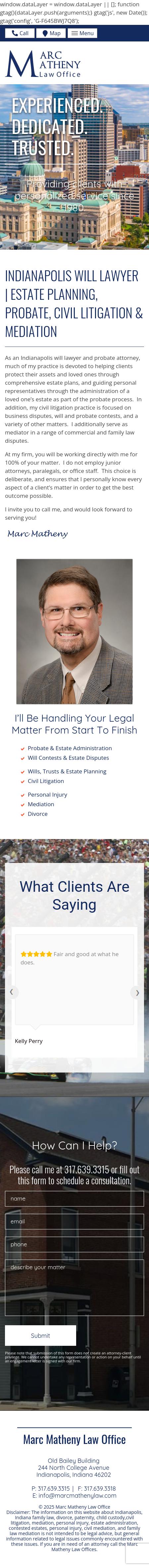 Marc Matheny Law Offices - Indianapolis IN Lawyers