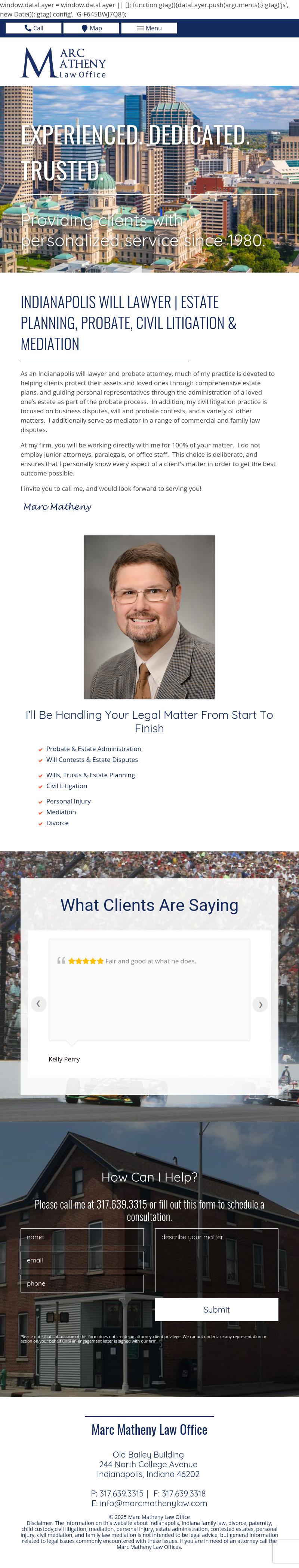 Marc Matheny Law Offices - Indianapolis IN Lawyers
